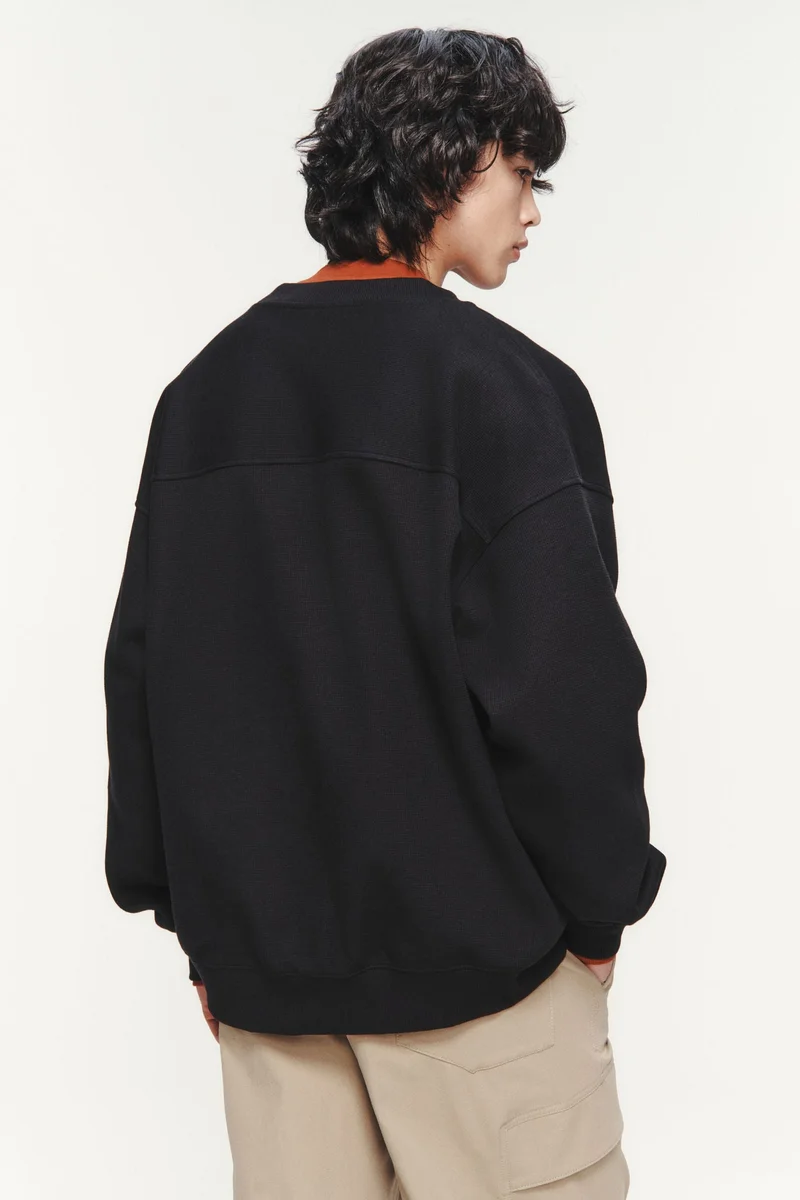 H&M  Loose Fit Waffled cardigan for Men | Best Price UAE